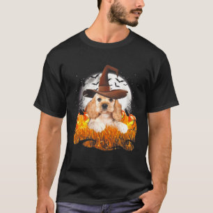 Camiseta Feiticeira Cachorro Bela Espanhol No Pumpkin Hallo