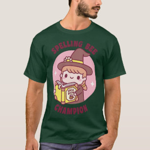 Camiseta Feiticeira com livro ortográfico campeão de abelha