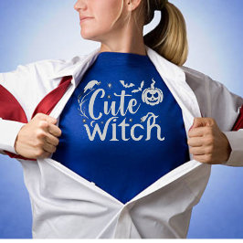 Camiseta Feiticeira Corajosa Feita Azul Mulheres no Dia das