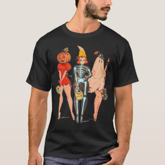 Camiseta Feiticeira das Halloween Pin Up Pumpkin Women