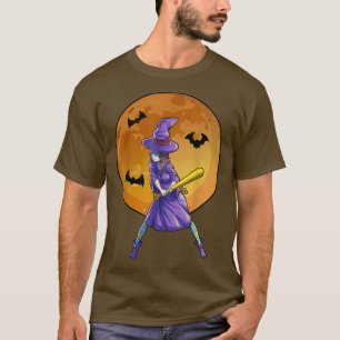 Camiseta Feiticeira de beisebol Halloween Meninas Meninas d