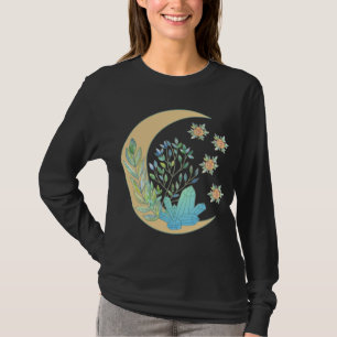 Camiseta Feiticeira de cristal de cura da lua do Crescente