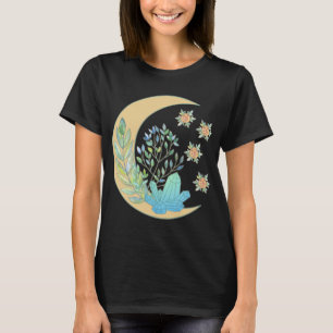 Camiseta Feiticeira de cristal de cura da lua do Crescente