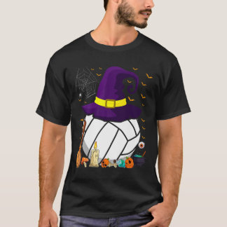 Camiseta Feiticeira Engraçada De Voleibol Halloween Pl