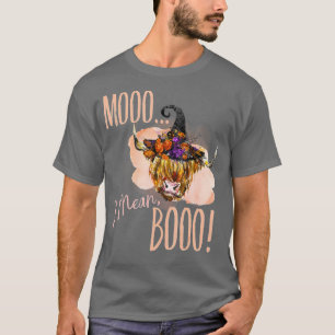 Camiseta Feiticeira Engraçada Vaca Moo Quero Dizer Boo Cute