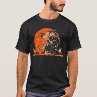 Camiseta Feiticeira excelente E Halloween Lua