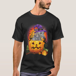 Camiseta Feiticeira italiana Greyhound Pumpkin Halloween -