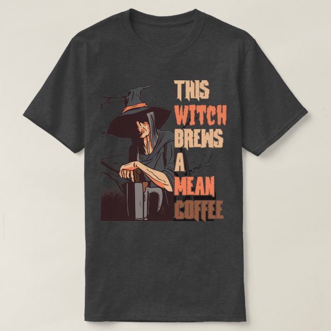 Camiseta Feiticeira Pagan Halloween E Café Sobrevoam Esta B (Frente do Design)