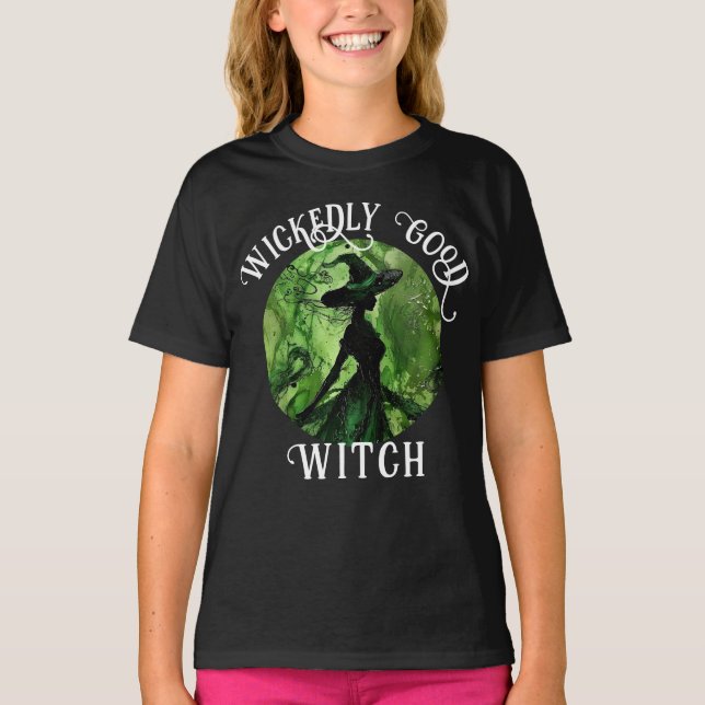 Camiseta Feiticeira Verde e Preta, Molhada (Frente)