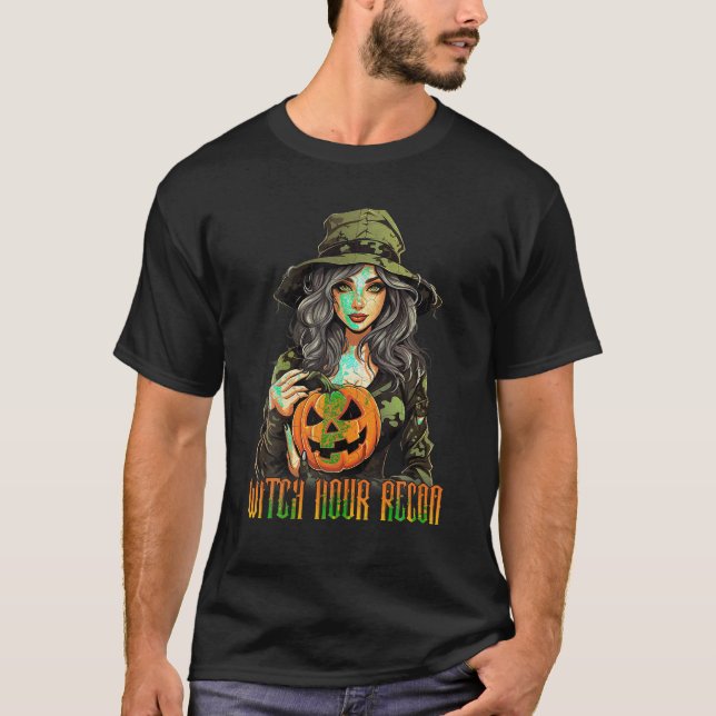 Camiseta Feiticeiro Camo bruxa Halloween Figurume T Sh (Frente)