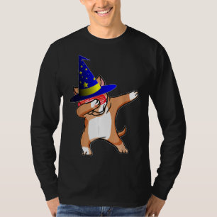 Camiseta Feiticeiro do Halloween Dabbing Pitbull Puppy Cach