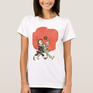 Camiseta Feiticeiro Vintage de Oz, Dorothy com Flores Poppy
