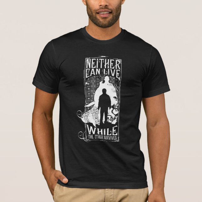 Camiseta Feitiço de Harry Potter | Nenhum Pode Viver (Frente)