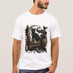 Camiseta Feito de Gato Preto da Meia-Noite – Lua Gótica