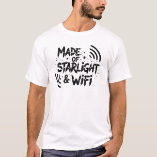 Camiseta Feito de Luz Estelar e WiFi