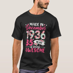 Camiseta Feito Em 1936 De Dezembro, Aniversário, 85 Anos D