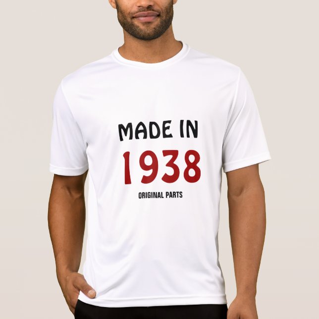 Camiseta "Feito em 1938, peças originais" t-shirt (Frente)