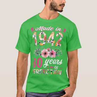 Camiseta Feito Em 1942, Presente De Aniversário De 80 De 80