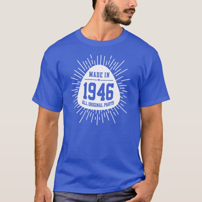 Camiseta Feito Em 1946, Todas As Partes Originais (Frente)