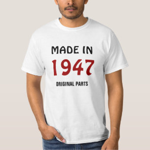 Camiseta Feito em 1947, Partes originais, t-shirt
