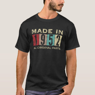 Camiseta Feito Em 1952, 70 Anos De 70 Bday, Retro All Orig