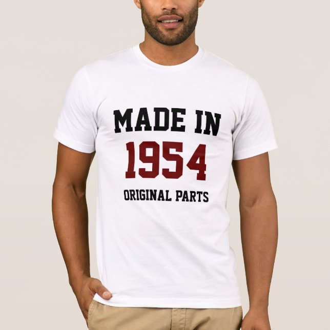 Camiseta "Feito em 1954, Peças Originais" (Frente)