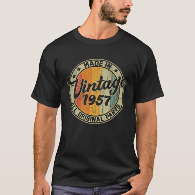 Camiseta Feito Em 1957, Aos 65 Anos De Nascimento, Aos 65 A (Frente)