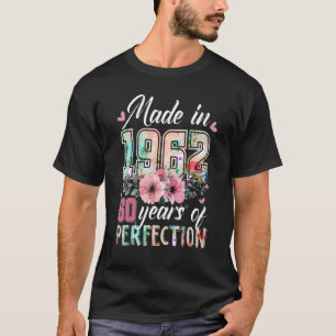 Camiseta Feito Em 1962, Floral, 60 Anos, 60 Anos