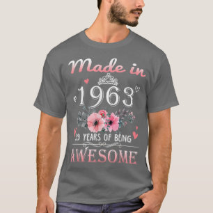 Camiseta Feito Em 1963, Em 59 Anos, Um Presente De 59 Anos