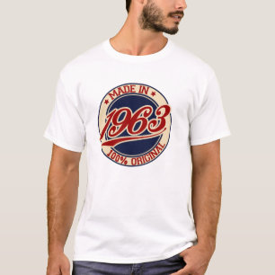 Camiseta Feito Em 1963, Em T-Shirt Original De 100%