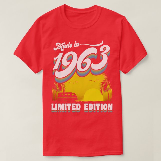 Camiseta Feito em 1963 Presente de Aniversário de 60 anos 6 (Frente do Design)