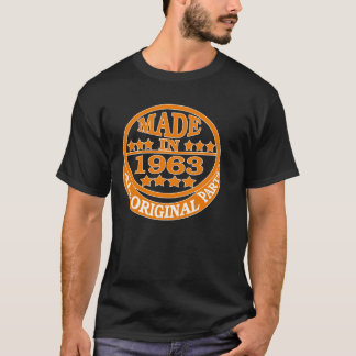 Camiseta Feito em 1963 todas as peças do original