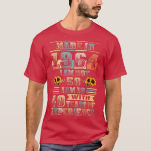 Camiseta Feito Em 1964, 18 Anos, 40 Anos De Idade Aniversár