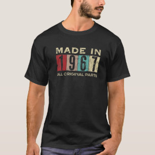 Camiseta Feito Em 1967 55 Anos 55 Dias No Dia, Retro All Or