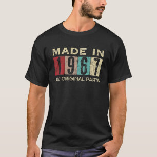 Camiseta Feito Em 1967 55 Anos 55 Dias No Dia, Retro All Or