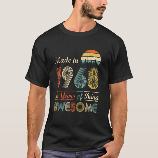 Camiseta Feito em 1968, 53º aniversário de 53 anos de vida (Frente)