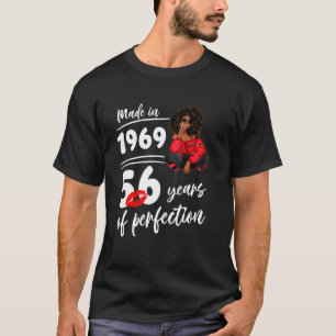Camiseta Feito Em 1969 56 Anos De Perfeição Aniversário Mel