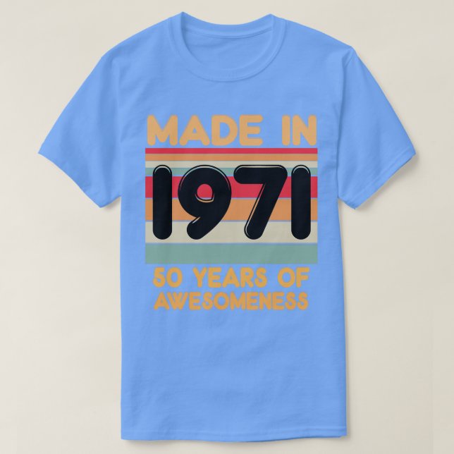 Camiseta Feito Em 1971 (Frente do Design)