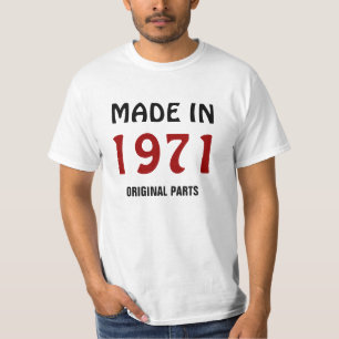 Camiseta Feito em 1971, Peças Originais
