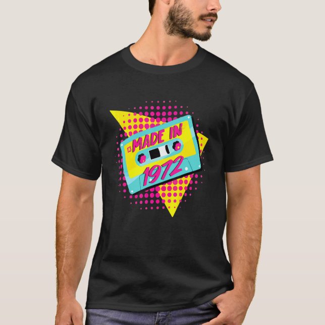 Camiseta Feito em 1972 50º Aniversário 80s 90s 1990s N.os 1 (Frente)