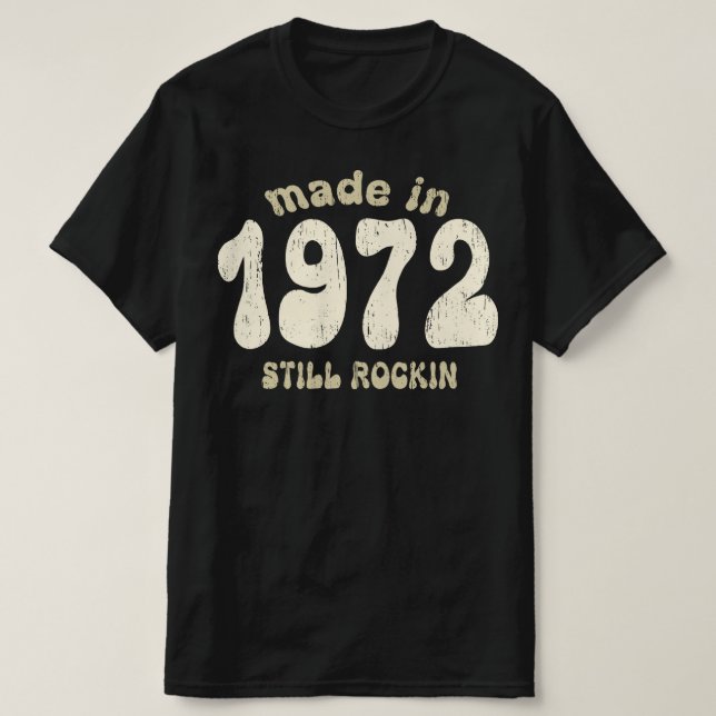 Camiseta Feito em 1972, com números de safra ainda em balan (Frente do Design)