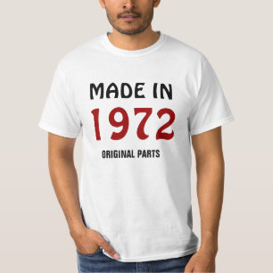 Camiseta Feito em 1972, Peças Originais