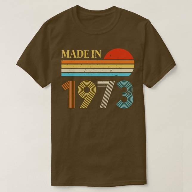 Camiseta Feito em 1973, 50º presente de aniversário (Frente do Design)