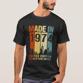 Camiseta Feito Em 1974 49 Anos Sendo Incrível