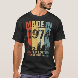 Camiseta Feito Em 1974, Edição Limitada, 51 Anos