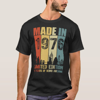 Camiseta Feito Em 1976, Edição Limitada De 49 Anos