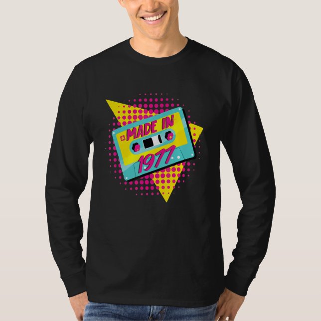 Camiseta Feito em 1977, 45º aniversário, 80s 90s, 1990s, no (Frente)