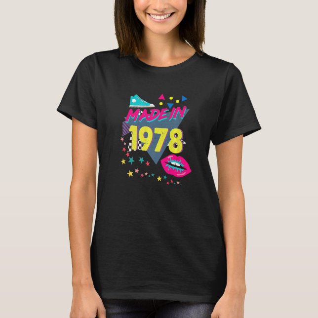 Camiseta Feito em 1978 44 Aniversário dos anos 80 e 90 dos  (Frente)