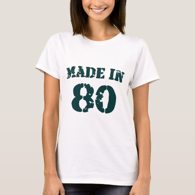 Camiseta Feito Em 1980 (Frente)