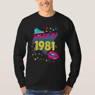 Camiseta Feito em 1981 41rua Aniversário dos anos 80 90 dos